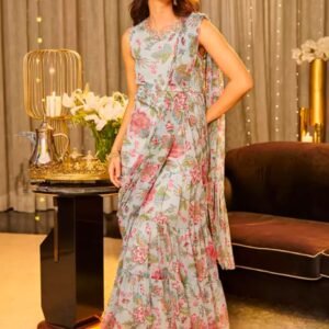 Floral Printed Waist Tie-Ups Culotte Jumpsuit