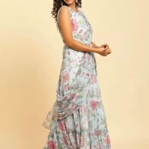 Floral Printed Waist Tie-Ups Culotte Jumpsuit