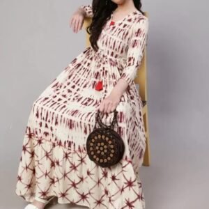 DAEVISH Abstract Print Maxi Ethnic Dress