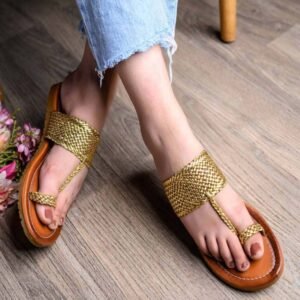 SHOETOPIA Braided Toe-Ring Flat Sandals