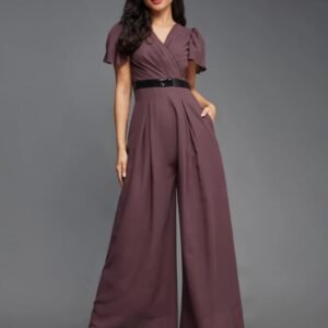 MISS CHASE V-Neck Jumpsuit with Insert Pocket