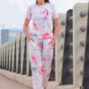 SAKARMAA Women Top & Pyjama Set Red, White Ombre/Dyed - Image 2