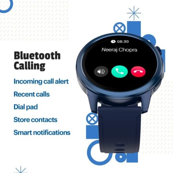 alt Vibe BT Calling with 1.38 inch HD Display, my QR Code, AI Voice Assistant Smartwatch  (Berry Blue Strap, Regular) - Image 2